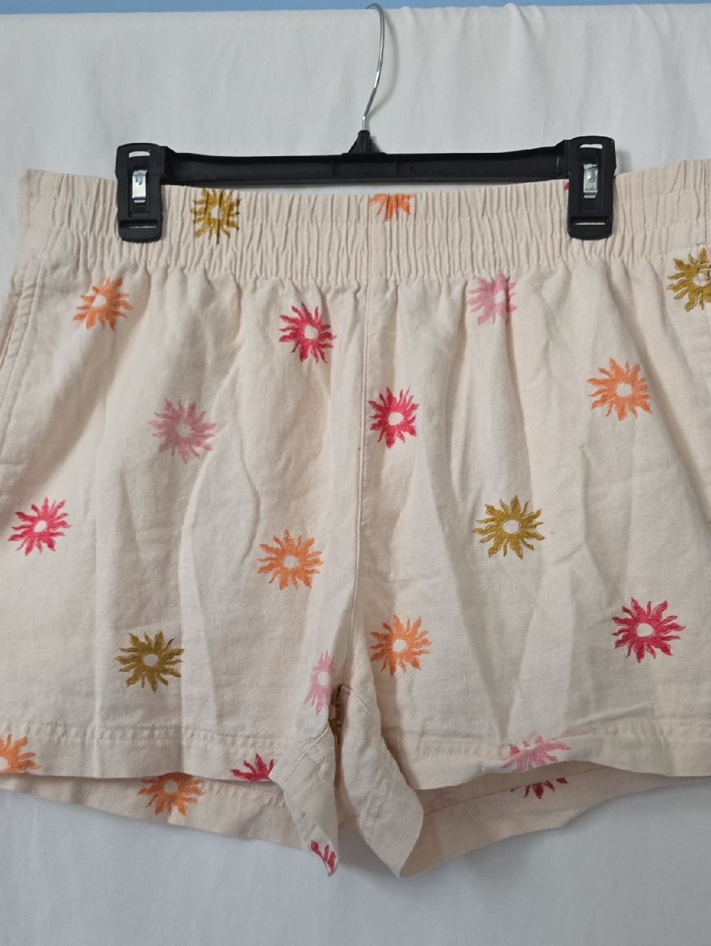 Old Navy High-Waist Floral Linen Blend Boho Design Women's Shorts Sz Large